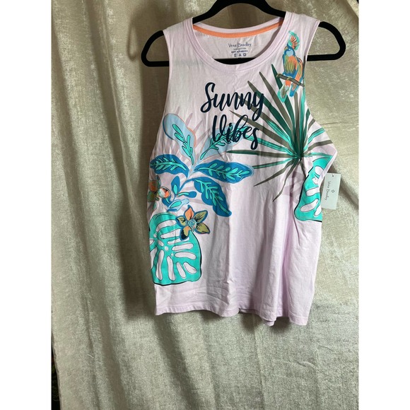 NWT Vera Bradley Sunny Vibes Tan Top - Picture 1 of 3